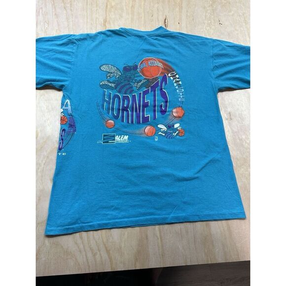 Vintage Charlotte Hornets Shirt Aerial Assault Big Logo Full Art Tee mens XXL - Picture 4 of 7